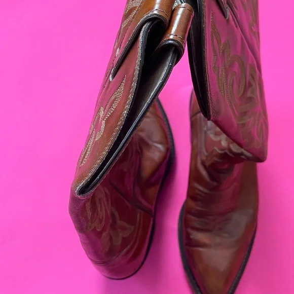 Justin Style Cowgirl Leather Boots - Picture 5 of 7